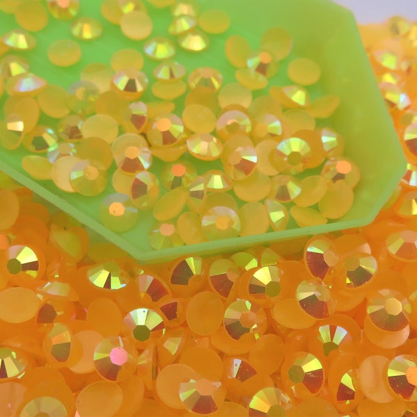 Orange AB Jelly Rhinestone 2MM 3MM 4MM 5MM 6MM Flatback Round Non Hot Fix