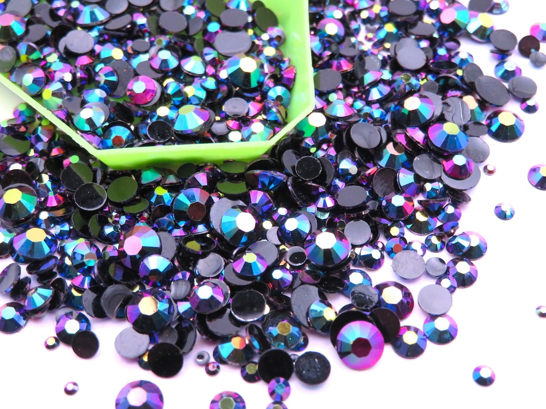 Midnight Rainbow Jelly Rhinestone Cocktail Approximately 4400PCS, 2MM ...