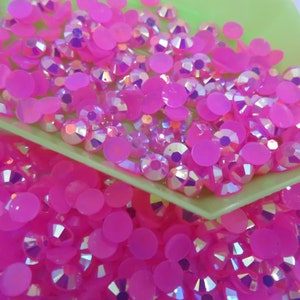 Rose AB Jelly Rhinestone 2MM 3MM 4MM 5MM 6MM Flatback Round Non Hot Fix