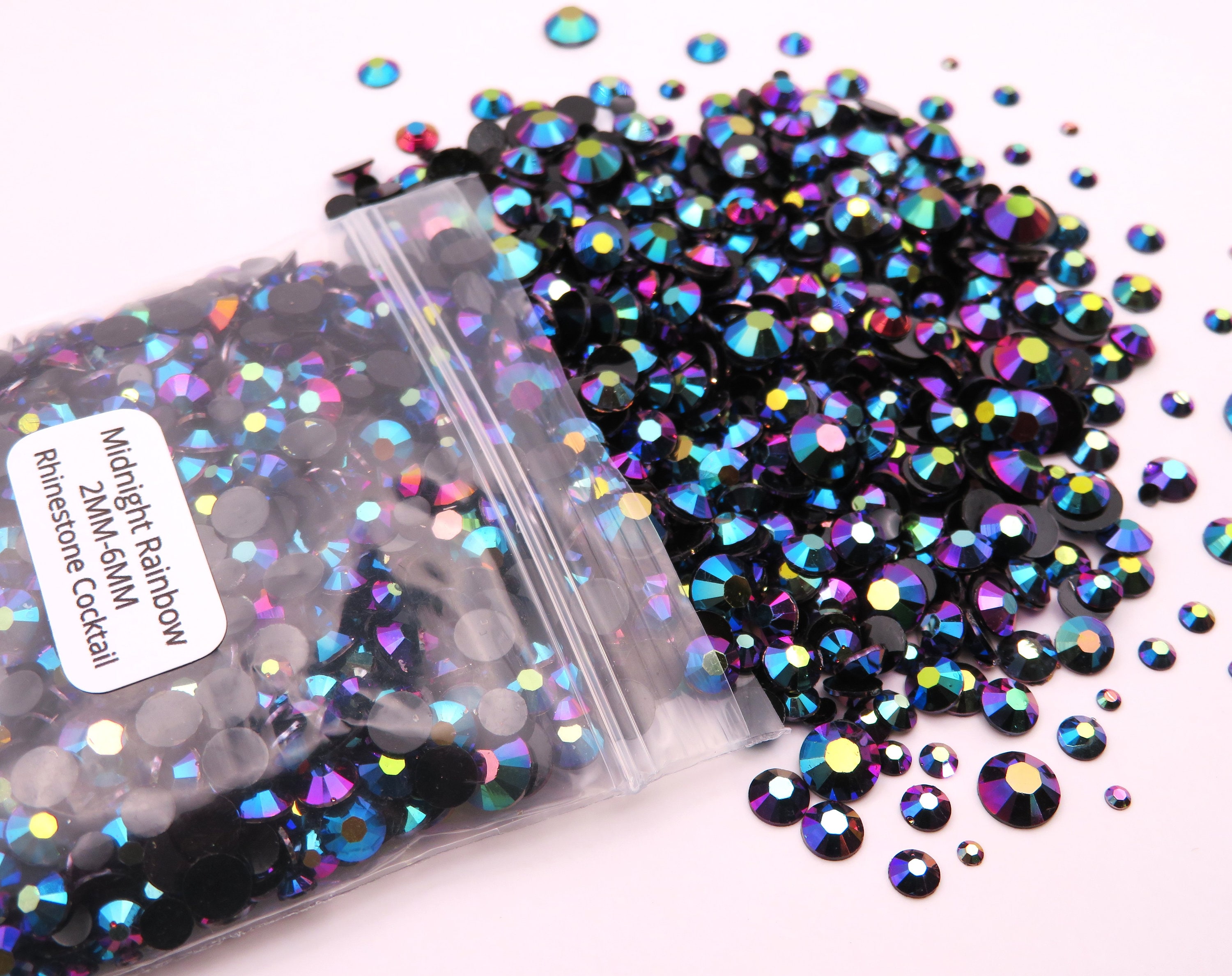 Midnight Rainbow Jelly Rhinestone Cocktail Approximately 4400PCS, 2MM ...