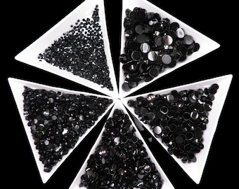 Black Jelly Strass Bündel 2 MM 3 MM 4 MM 5 MM 6 MM Flatback Rund Nicht Hot Fix, 4200 STÜCK