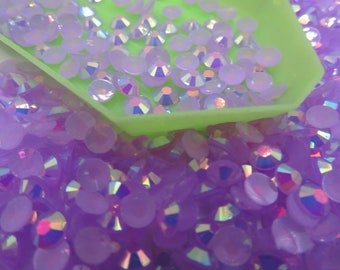 Luz amatista AB Jelly Rhinestone 2MM 3MM 4MM 5MM 6MM Flatback Round Non Hot Fix