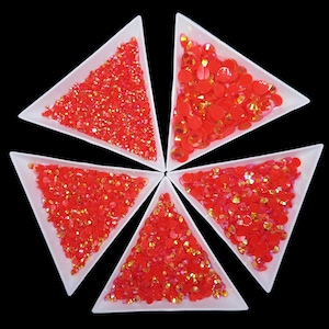 Siam AB Jelly Rhinestone Bundle 2MM 3MM 4MM 5MM 6MM Flatback Round Non Hot Fix, 4200 PCS