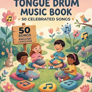 50 canzoni inglesi per bambini, spartiti per tamburo lingua (Do maggiore diatonico)