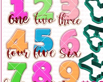 Numbers Set Cookie Cutter STL File Instant Download, STL Cookie Cutter File