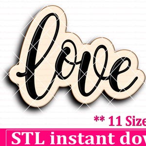Lettered Love Cookie Cutter STL File Instant Download, STL Cookie Cutter File