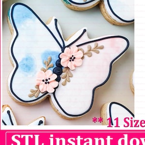 Butterfly Cookie Cutter STL File Instant Download, STL Cookie Cutter File