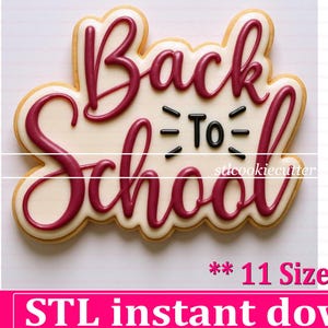 Back To School Cookie Cutter STL File Instant Download, STL Cookie Cutter File