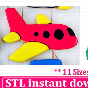 Airplane Cookie Cutter STL File Instant Download, STL Cookie Cutter File