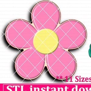 Five Petals Flower Cookie Cutter STL File Instant Download, STL Cookie Cutter File