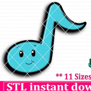 Musical Notes Cookie Cutter STL File Instant Download, STL Cookie Cutter File