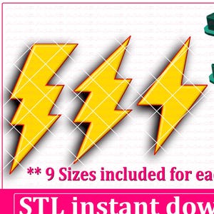 Lightning Bolt Cookie Cutter STL File Instant Download, STL Cookie Cutter File