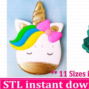 Unicorn Cookie Cutter STL File Instant Download, STL Cookie Cutter File