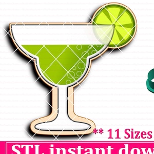 Margarita Glass Cookie Cutter STL File Instant Download, STL Cookie Cutter File