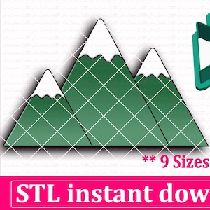 Mountain Peaks Cookie Cutter STL File Instant Download, STL Cookie Cutter File