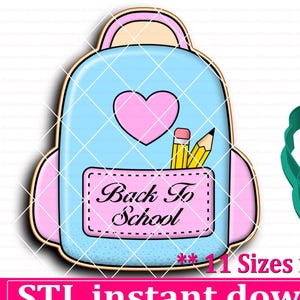 Back Pack Cookie Cutter STL File Instant Download, STL Cookie Cutter File