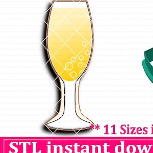 Wine Glass Cookie Cutter STL File Instant Download, STL Cookie Cutter File