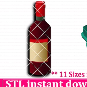 Wine Bottle Cookie Cutter STL File Instant Download, STL Cookie Cutter File