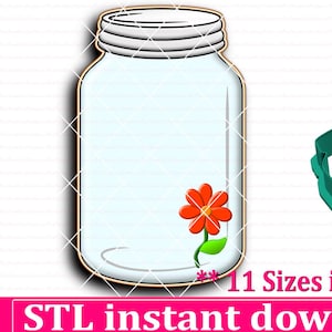 Canning Jar Cookie Cutter STL File Instant Download, STL Cookie Cutter File