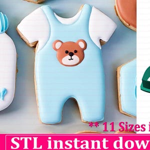 Baby Cloth Cookie Cutter STL File Instant Download, STL Cookie Cutter File