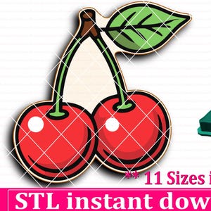 Cherry Cookie Cutter STL File Instant Download, STL Cookie Cutter File
