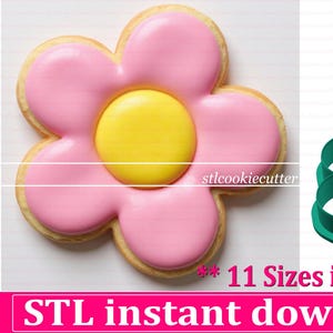 Five Petals Flower Cookie Cutter STL File Instant Download, STL Cookie Cutter File