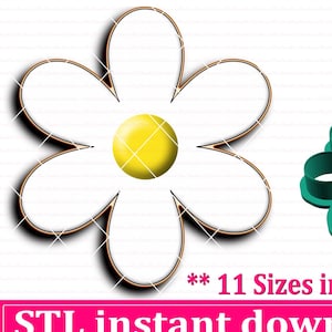 Six Petals Flower Cookie Cutter STL File Instant Download, STL Cookie Cutter File