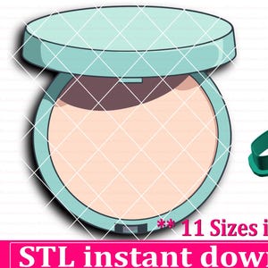 Compact Powder Cookie Cutter STL File Instant Download, STL Cookie Cutter File