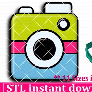 Camera Cookie Cutter STL File Instant Download, STL Cookie Cutter File Instant Download