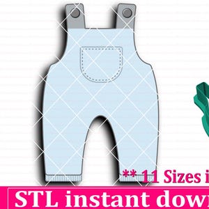 Baby Overalls Cookie Cutter STL File Instant Download, STL Cookie Cutter File
