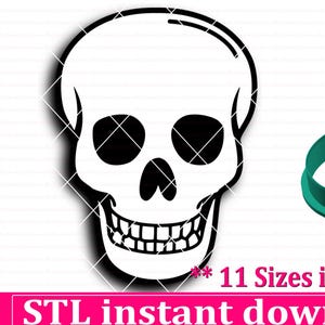 Skull Cookie Cutter STL File Instant Download, STL Cookie Cutter File