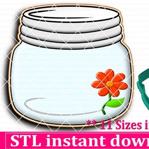 Canning Jar Cookie Cutter STL File Instant Download, STL Cookie Cutter File