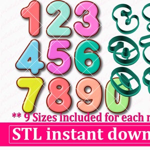 Numbers Set Cookie Cutter STL File Instant Download, STL Cookie Cutter File