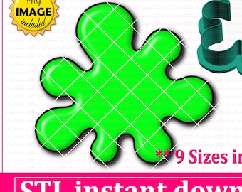 Paint Splat Cookie Cutter STL, 9 Sizes (Digital Download)