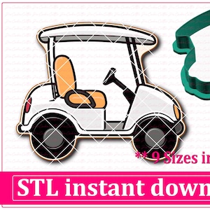 ゴルフカート クッキーカッター STL ファイルの即時ダウンロード、STL クッキーカッター ファイル