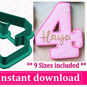 ナンバー 4 クッキー カッター STL ファイルの即時ダウンロード、STL クッキー カッター ファイル