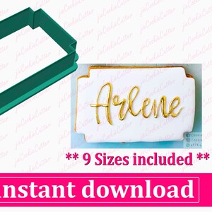 Plaque Cookie Cutter STL File Instant Download, STL Cookie Cutter File