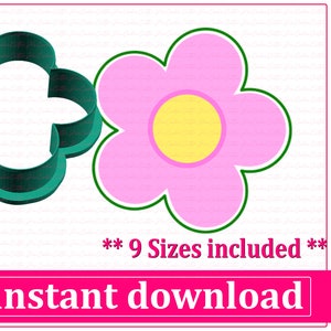 Five Petals Flower Cookie Cutter STL File Instant Download, STL Cookie Cutter File