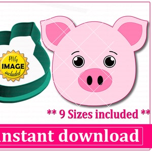 Schwein Gesicht Cookie Cutter STL Datei Sofortiger Download, STL Cookie Cutter Datei