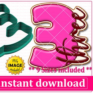 Number Three Cookie Cutter STL File Instant Download, STL Cookie Cutter File Digital Download