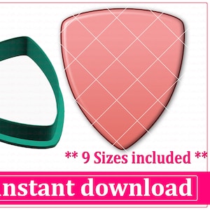 Cortador de galletas con forma de escudo (archivo STL, 9 tamaños) (descarga digital)