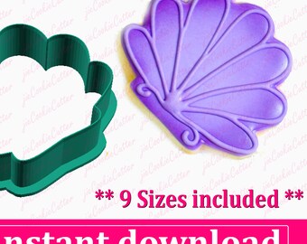 Sea Shell Cookie Cutter STL File Instant Download, STL Cookie Cutter File