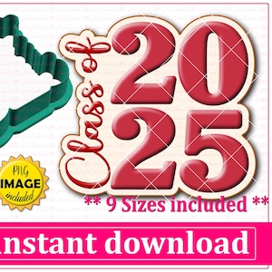 Archivo STL de cortador de galletas de la Clase 2025, descarga instantánea, archivo STL de cortador de galletas