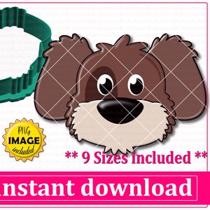 Puppy Dog Face Cookie Cutter STL File Instant Download, STL Cookie Cutter File