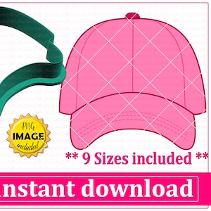 Baseball Cap Cookie Cutter STL File Instant Download, STL Cookie Cutter File