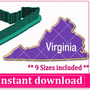 Virginia Map Cookie Cutter STL File Instant Download, STL Cookie Cutter File