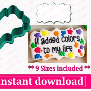 Plaque Cookie Cutter STL File Instant Download, STL Cookie Cutter File