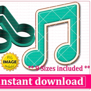 Musical Notes Cookie Cutter STL File Instant Download, STL Cookie Cutter File