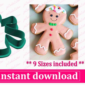 Boy Gingerbread Cookie Cutter STL File Instant Download, STL Cookie Cutter File