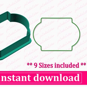 Plaque Cookie Cutter STL File Instant Download, STL Cookie Cutter File